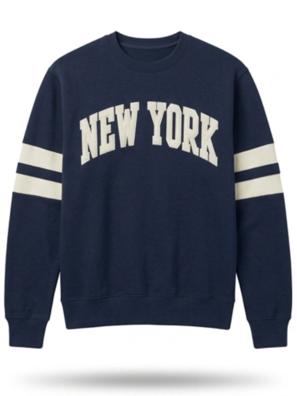 Men's New York Crewneck Navy Blue Varsity Stripe Graphic Sweatshirt S-3XL